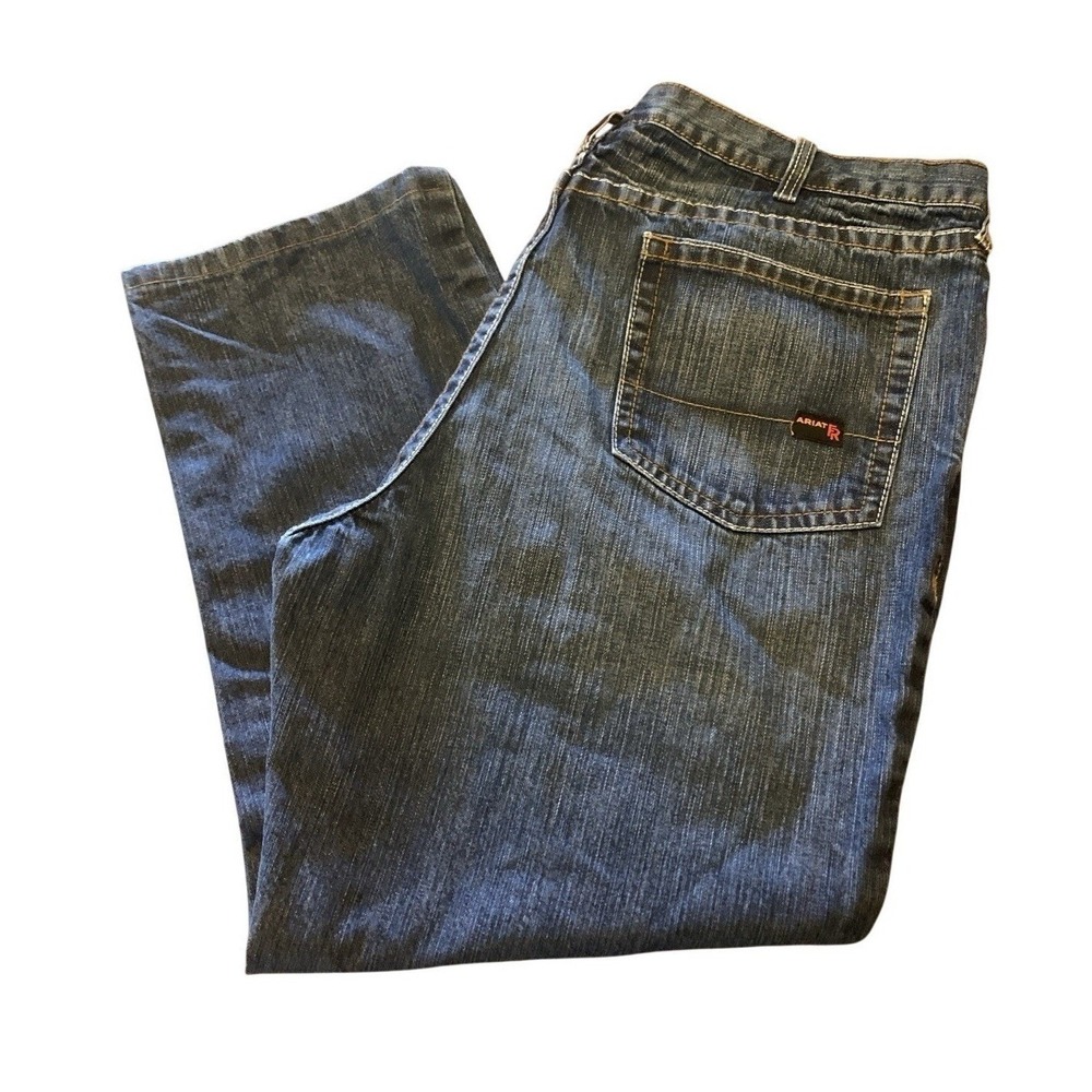 Ariat FR M3 Loose Straight Blue Jeans Men's 47x28.75 Cat 2 Work Flame Resistant‎